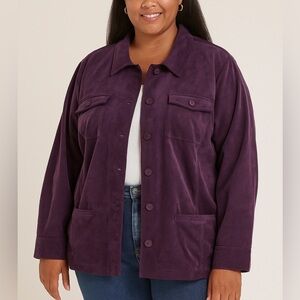 Elegant Purple Utility Jacket for Women 2X